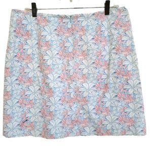 Vineyard Vines A-Line Skirt with Pink and Blue Floral Design
